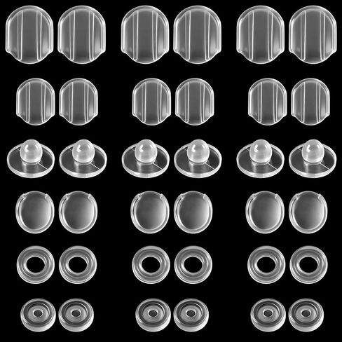 Earring Pads, 36 Pieces 6 Sizes Clear Silicone Comfort Earring Cushions for Clips on Earrings in Kuwait