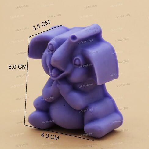 Grainrain Silicon Soap Mold Handcraft DIY 2D Candle Resin Mould for Handmade Soap Elephant (11218) in Saudi Arabia