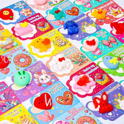 mgparty 32 حزمة عيد الحب موتشي squishies اللعب مع بطاقات الهدايا kawaii موتشي عيد الحب للأطفال الإجهاد الإغاثة تململ اللعب الفصول الدراسية تبادل الجوائز المدرسة الطرف تفضل للفتيات الفتيان in Saudi Arabia