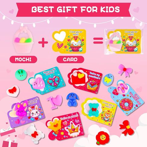 mgparty 32 حزمة عيد الحب موتشي squishies اللعب مع بطاقات الهدايا kawaii موتشي عيد الحب للأطفال الإجهاد الإغاثة تململ اللعب الفصول الدراسية تبادل الجوائز المدرسة الطرف تفضل للفتيات الفتيان in Saudi Arabia
