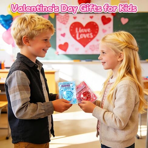 24 Pack Valentine's Day Cards for Kids with Squeeze Balls, Valentines Gifts for Kids Classroom School Exchange, Kids Party Favors and Prizes Squeeze Toy for Kids in Saudi Arabia
