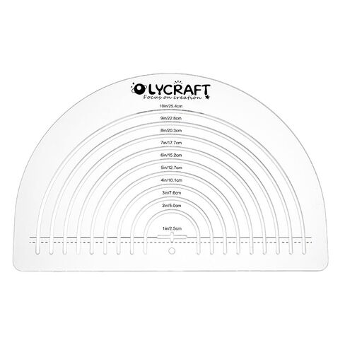 OLYCRAFT Circle Acrylic Ruler for Cutting Fabric Clear Acrylic Templates 11.8x7.9 Inch Circle Cut Ruler Multifunctional Sewing Rulers Curve Ruler Quilting Tool for Quilting Sewing Supplies-0.3cm Thick in Saudi Arabia