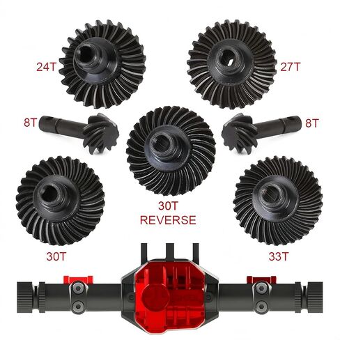 RC Heavy Duty Overdrive Bevel Gear 27/8T Front and Rear Universal for 1/10 RC Crawler Axial SCX10 II AR44/45 Capra Currie F9 Portal Axle Accessories Upgrade (27/8T) in Saudi Arabia