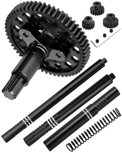 مركز محرك العمود CVD&Metal Spur Gear Slipper Clutch 57T(32dp) مع ترقيات تروس ترس 15T/16T/17T لـ 1/10 4x4 Granite/Senton/Big Rock/Vorteks 3s BLX & mega550، أسود in Saudi Arabia