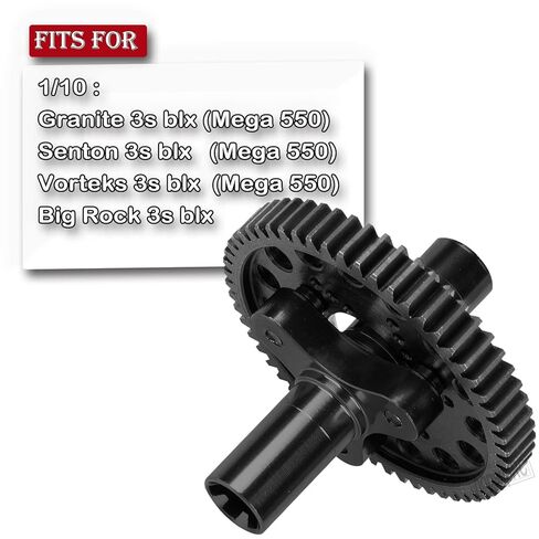 مركز محرك العمود CVD&Metal Spur Gear Slipper Clutch 57T(32dp) مع ترقيات تروس ترس 15T/16T/17T لـ 1/10 4x4 Granite/Senton/Big Rock/Vorteks 3s BLX & mega550، أسود in Saudi Arabia