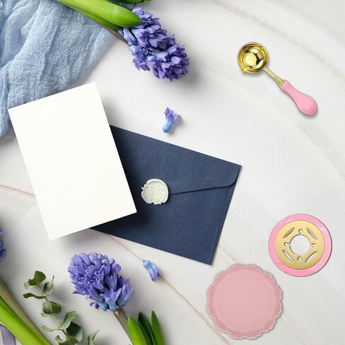 PATIKIL Wax Stamp Seal Kit, Wax Seal Kit Include Sealing Warmer, Melting Spoon, Candles, Stick, Retro Melt Stove Pot Furnace Tool for Envelope Letter Mailing Crafts DIY, Blue in Saudi Arabia