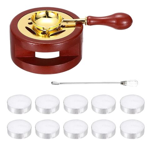 PATIKIL Wax Stamp Seal Kit, Wax Seal Kit Include Sealing Warmer, Melting Spoon, Candles, Stick, Retro Melt Stove Pot Furnace Tool for Envelope Letter Mailing Crafts DIY, Blue in Saudi Arabia