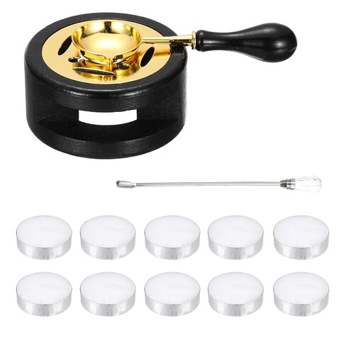 PATIKIL Wax Stamp Seal Kit, Wax Seal Kit Include Sealing Warmer, Melting Spoon, Candles, Stick, Retro Melt Stove Pot Furnace Tool for Envelope Letter Mailing Crafts DIY, Blue in Saudi Arabia