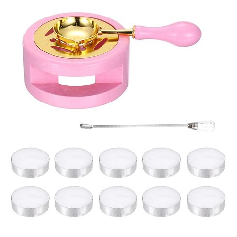 PATIKIL Wax Stamp Seal Kit, Wax Seal Kit Include Sealing Warmer, Melting Spoon, Candles, Stick, Retro Melt Stove Pot Furnace Tool for Envelope Letter Mailing Crafts DIY, Blue in Saudi Arabia