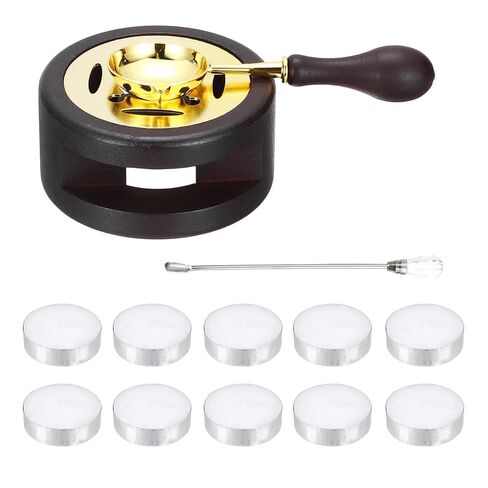 PATIKIL Wax Stamp Seal Kit, Wax Seal Kit Include Sealing Warmer, Melting Spoon, Candles, Stick, Retro Melt Stove Pot Furnace Tool for Envelope Letter Mailing Crafts DIY, Blue in Saudi Arabia