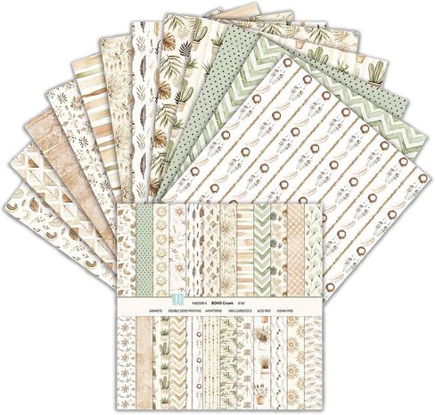 Scrapbook Paper Double Sided 6x6 in Decorative Craft Paper for Scrapbooking, 24 Sheets Patterned Background Papers for Junk Journals Greeting Cards Decoration (Spring 02) in Saudi Arabia