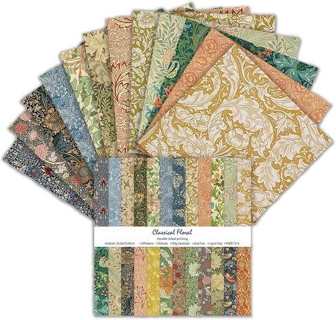 Scrapbook Paper Double Sided 6x6 in Decorative Craft Paper for Scrapbooking, 24 Sheets Patterned Background Papers for Junk Journals Greeting Cards Decoration (Spring 02) in Saudi Arabia