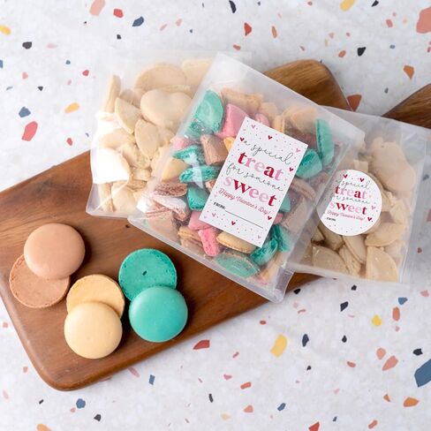 Valentine's Day Stickers, Treat Sweet Valentines Sticker, 40 Pcs Valentine's Day Round & Rectangle Stickers, Valentines Sticker Tags for Gift Packaging Classroom - A02 in Saudi Arabia
