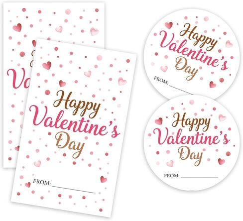 Valentine's Day Stickers, Treat Sweet Valentines Sticker, 40 Pcs Valentine's Day Round & Rectangle Stickers, Valentines Sticker Tags for Gift Packaging Classroom - A02 in Saudi Arabia