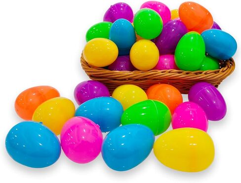 بيض عيد الفصح 30 عبوة، بيض عيد الفصح البلاستيكي القابل للتعبئة مقاس 2.3 بوصة، تشكيلة ألوان زاهية لصيد بيض عيد الفصح، هدايا الحفلات وحشوات المفاجآت in Kuwait