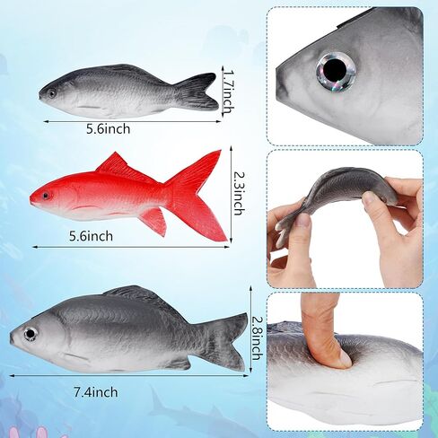 jiebor 6PCS Fake Fish Artificial Halloween Mode Rubber Sea Fish for Kitchen Home Market Display Decoration Photography Props in Saudi Arabia