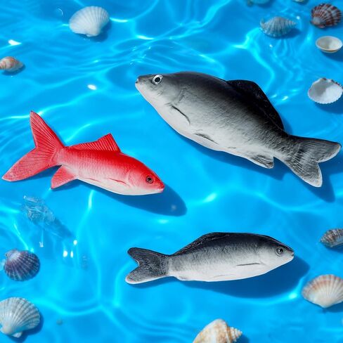 jiebor 6PCS Fake Fish Artificial Halloween Mode Rubber Sea Fish for Kitchen Home Market Display Decoration Photography Props in Saudi Arabia