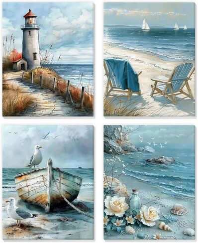 NEWENMO 4 Pack Paint by Numbers for Adults with Wooden Framed, Cocktail Kitchen, Paint by Number Kits on Canvas for Beginner, DIY Acrylic Oil Painting Kits for Home Decor 8x10 inch, Fruit Drink in Saudi Arabia