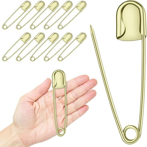 5 Inch Jumbo Safety Pins,5 Pcs Extra Large Gold Safety Pins Heavy Duty Stainless Steel Strong Giant Safety Pin for Blankets,Thick Fabric,Laundry,Crafts Decorations,Key Rings,Outdoor in Saudi Arabia