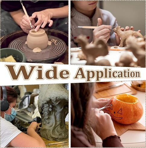 6 Pcs Clay Sculpting Tools, Wire Loop Sculpture Tools, Double Head Wooden Handle Clay Carving Tools Set, Clay Sculpting Tools for Beginner Level Pottery and Smoothing, Cleaning, Carving, Shaping in Saudi Arabia