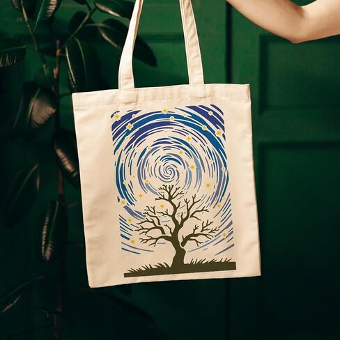 استنسل شجرة درب النجوم من FINGERINSPIRE مع فرشاة طلاء مقاس 8.3x11.7 بوصة استنسل شجرة استنسل السماء المرصعة بالنجوم مع فروع قالب موضوعات خيالية للرسم على أثاث الحائط الخشبي ديكور المنزل بنفسك in Kuwait