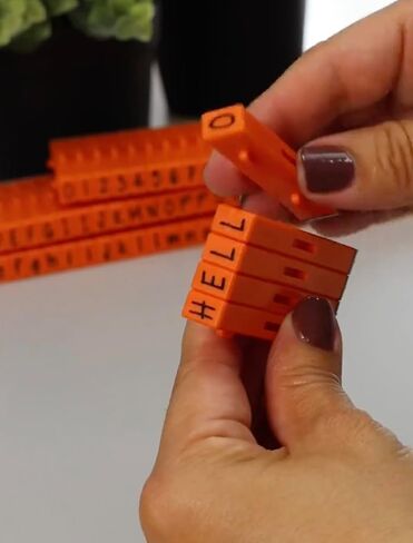 PEGZ® V2 Alphabet Stamps Clickable - Connectable Orange Crush Font (48 Uppercase & 48 Lowercase, 4 Blanks 100 pc Medium Size) in Saudi Arabia