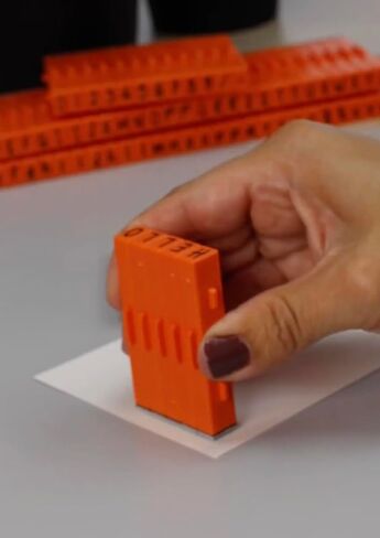 PEGZ® V2 Alphabet Stamps Clickable - Connectable Orange Crush Font (48 Uppercase & 48 Lowercase, 4 Blanks 100 pc Medium Size) in Saudi Arabia