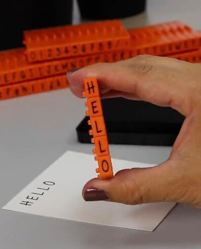 PEGZ® V2 Alphabet Stamps Clickable - Connectable Orange Crush Font (48 Uppercase & 48 Lowercase, 4 Blanks 100 pc Medium Size) in Saudi Arabia