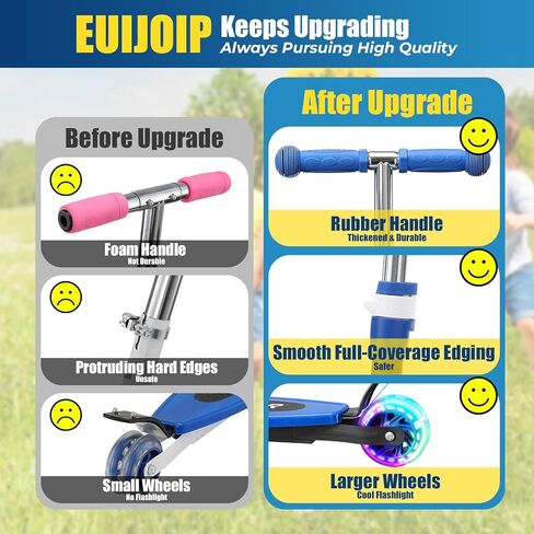 Foldable Kids Scooter with Lean-to-Steer Technology, LED Light-Up Wheels, and Quick-Adjust Handlebar – Ideal Outdoor Gift for Ages 3/4/5/6/7 in Kuwait