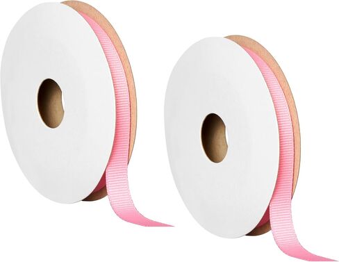 Offray 453887 3/8" Wide Grosgrain Ribbon for Gift Wrapping, Decoration, and Crafts, Two Pack of 6-Yard Spools, Pink in Saudi Arabia