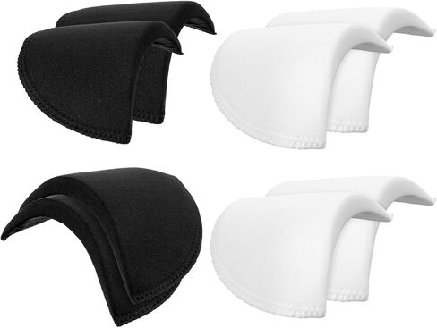 Covered Set-in Shoulder Pads, 4 Pairs Sewing Foam Shoulder Pads for Womens Clothing Sponge Shoulders Enhancer Pad for Women Men Blazer Suit Coat Jacket Clothes Accessories, Black+White in Saudi Arabia