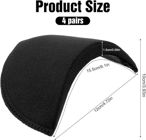 Covered Set-in Shoulder Pads, 4 Pairs Sewing Foam Shoulder Pads for Womens Clothing Sponge Shoulders Enhancer Pad for Women Men Blazer Suit Coat Jacket Clothes Accessories, Black+White in Saudi Arabia