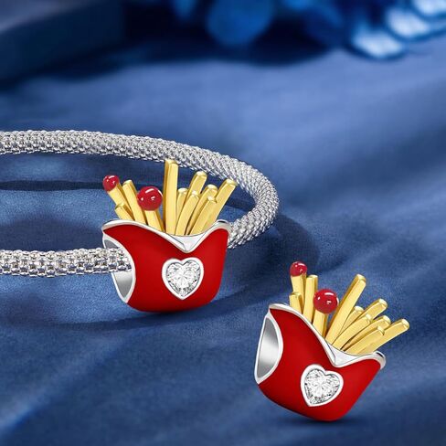 1Pc Silver Plated Fashionable Colourful Food Series for Women Bracelets Bangles DIY Jewelry Making And Daily Outfit Matching Jewelry Decoration for Women Bracelets Bangles DIY Jewelry Making in Saudi Arabia
