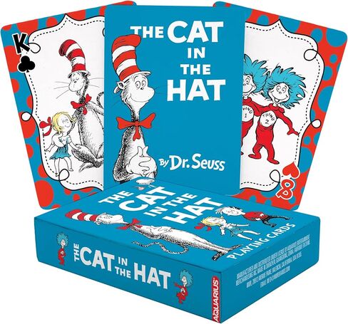 AQUARIUS Cat in The Hat Playing Cards - Dr. Seuss Themed Deck of Cards for Your Favorite Card Games - Officially Licensed Dr. Seuss Merchandise & Collectibles in Saudi Arabia