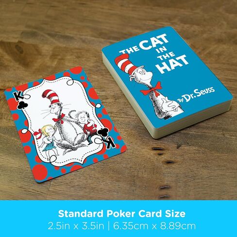 AQUARIUS Cat in The Hat Playing Cards - Dr. Seuss Themed Deck of Cards for Your Favorite Card Games - Officially Licensed Dr. Seuss Merchandise & Collectibles in Saudi Arabia