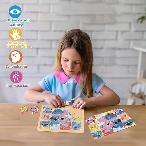 Cartoon Wooden Puzzles for Kids 3+ Year Old,24 Pcs Jigsaw Puzzles for Toddlers Activities, Preschool Educational Brain Teaser Boards for Boys and Girls 3 4 5 6 Years Old Birthday Gifts 5.9X8.8 Inch in Saudi Arabia