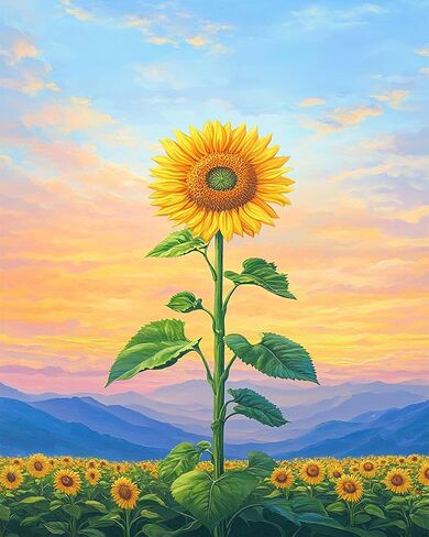 AWUJON Paint by Numbers Kit for Adults Beginner, Sunflower Adult Paint by Number Kits On Canvas Oil Painting Kit for Adults' Paint-by-Number Kits for Gift Home Wall Decor 16x20 Inch (Without Frame) in Saudi Arabia