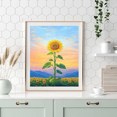 AWUJON Paint by Numbers Kit for Adults Beginner, Sunflower Adult Paint by Number Kits On Canvas Oil Painting Kit for Adults' Paint-by-Number Kits for Gift Home Wall Decor 16x20 Inch (Without Frame) in Saudi Arabia