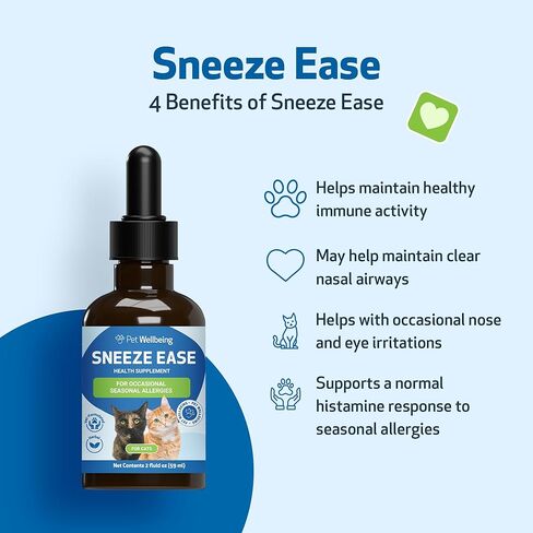 Pet Wellbeing Nettle-Eyebright Gold للقطط - تركيبة بيطرية - الحساسية الموسمية، حمى القش، التهاب الأنف التحسسي - مكمل عشبي طبيعي 2 أونصة (59 مل) in Kuwait