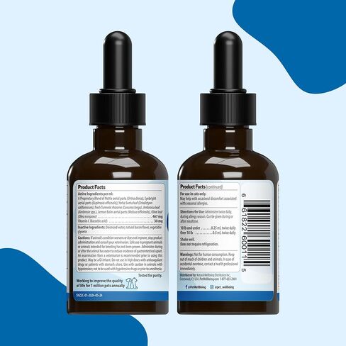 Pet Wellbeing Nettle-Eyebright Gold للقطط - تركيبة بيطرية - الحساسية الموسمية، حمى القش، التهاب الأنف التحسسي - مكمل عشبي طبيعي 2 أونصة (59 مل) in Kuwait