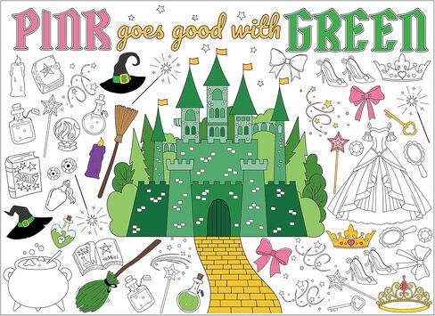MinFyberd Witch Giant Coloring Poster Large Castle Coloring Sheet Big Pink Goes Good with Green Themed Color Tablecloth Book Page for Halloween Witches Crafts Supplies Home Activities in Saudi Arabia