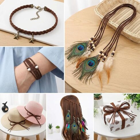 4 Pcs Leather Necklace Cord, 40m Suede Leather String with Clasp, Suede Leather Cord for Jewelry Making Necklace Bracelet DIY Art Crafts Beading(4 Colors 10 Meters Each) in Saudi Arabia
