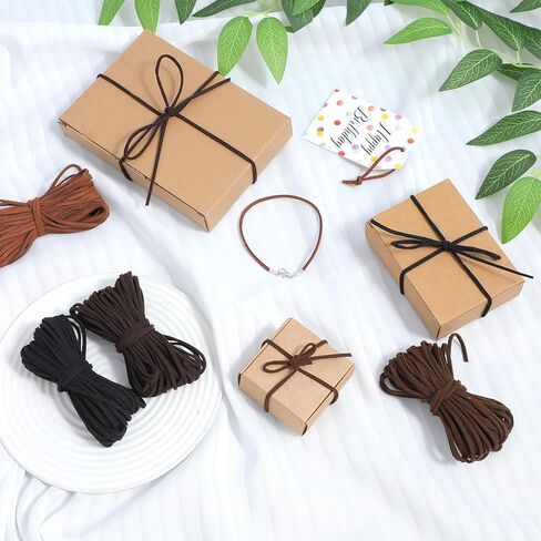 4 Pcs Leather Necklace Cord, 40m Suede Leather String with Clasp, Suede Leather Cord for Jewelry Making Necklace Bracelet DIY Art Crafts Beading(4 Colors 10 Meters Each) in Saudi Arabia