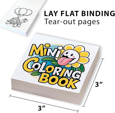2-Pack 100 Pages Pocket Size Mini Coloring Books for Kids and Adults Funny and Cute 3" x 3" in Saudi Arabia
