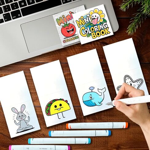 2-Pack 100 Pages Pocket Size Mini Coloring Books for Kids and Adults Funny and Cute 3" x 3" in Saudi Arabia