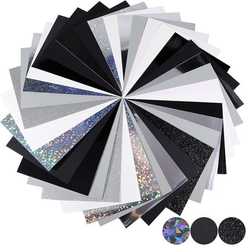36 Sheet Metallic Glitter Cardstock Paper Construction Paper Cardstock 250gsm/92lb Mirror Glitter Matte Combination for Grad Cap Scrapbook School Office Supply(8.3 x 11.7,Pink Color) in Saudi Arabia