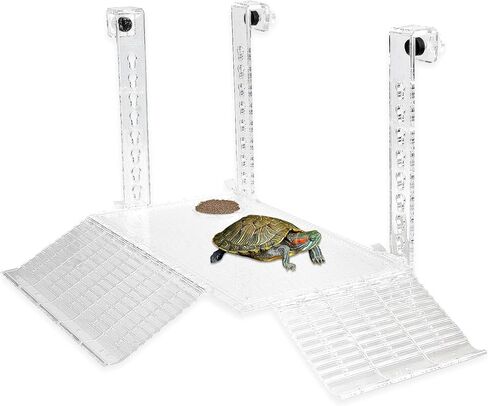 AnRui Acrylic Turtle Hanging Basking Platform 17.9" x 12" for 20-30 Gallon Fish Tank, Easy to Observe in Saudi Arabia