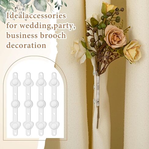 16 Pieces Floral Boutonniere Magnets Corsage Brooches Magnet and Elastic Pearl Wrist Bands Wristlets Corsage Transparent Tape Accessories for Handmade Wedding Prom Bride Boutonnieres in Saudi Arabia