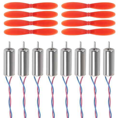 8pcs 716 Coreless Motor 3.7V 7x16mm Motor 19000KV 45000 RPM Brushed with 55mm CW CCW Propeller for Micro FPV Tiny Whoop RC Quadcopter Drone in Saudi Arabia