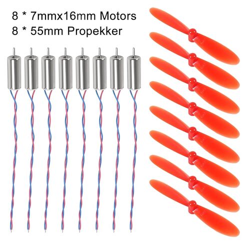 8pcs 716 Coreless Motor 3.7V 7x16mm Motor 19000KV 45000 RPM Brushed with 55mm CW CCW Propeller for Micro FPV Tiny Whoop RC Quadcopter Drone in Saudi Arabia
